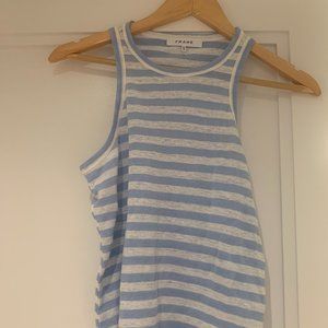 Frame Baby Blue Striped Ringer Tank| NWOT | XS